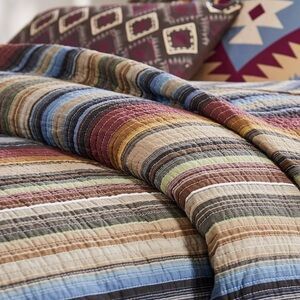 Greenland Home Durango 100% Cotton Reversible Quilt Set, 5-Pc Full/Queen, Earth